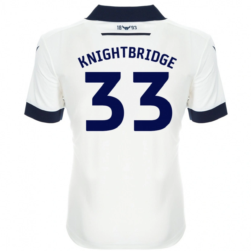 Danxen Donna Maglia Jacob Knightbridge #33 Bianco Blu Navy Kit Gara Away 2024/25 Maglietta