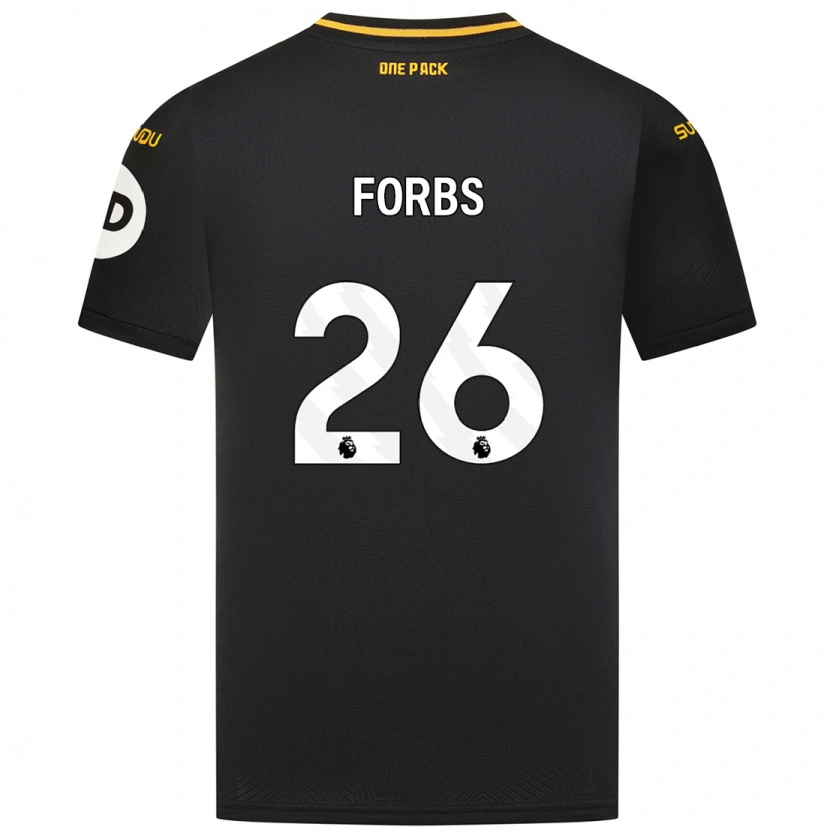 Danxen Donna Maglia Carlos Forbs #26 Nero Kit Gara Away 2024/25 Maglietta