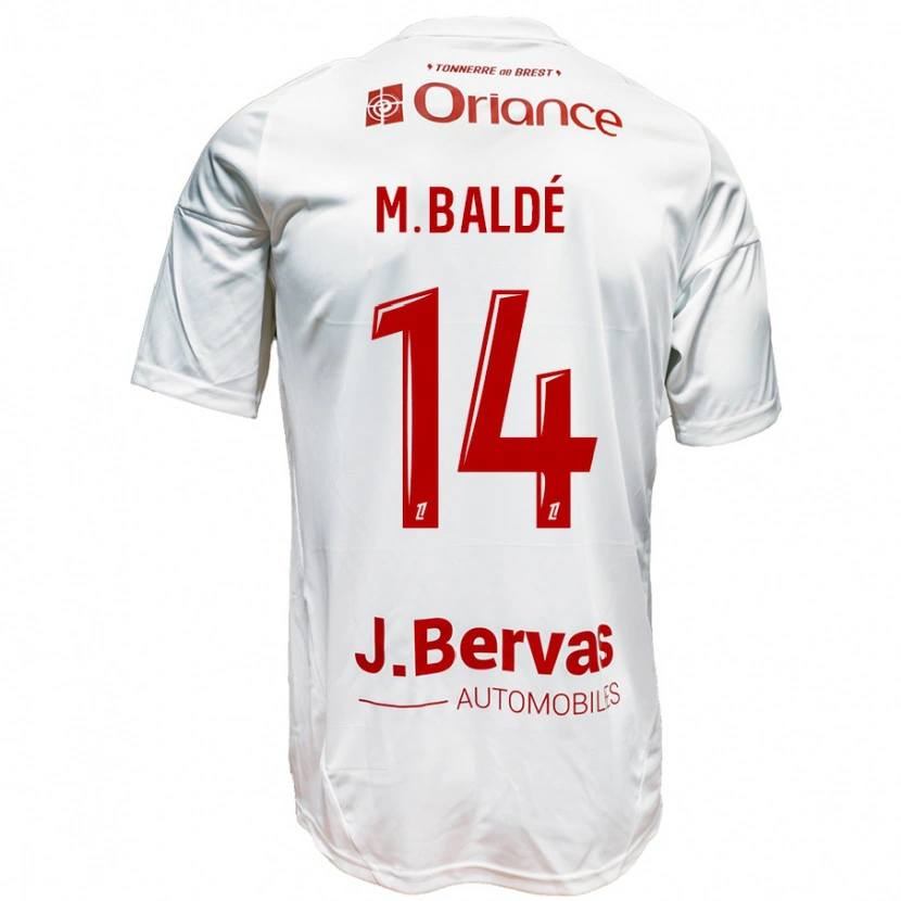 Danxen Donna Maglia Mama Baldé #14 Bianco Rosso Kit Gara Away 2024/25 Maglietta