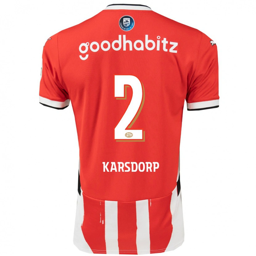 Danxen Donna Maglia Rick Karsdorp #2 Rosso Bianco Kit Gara Home 2024/25 Maglietta
