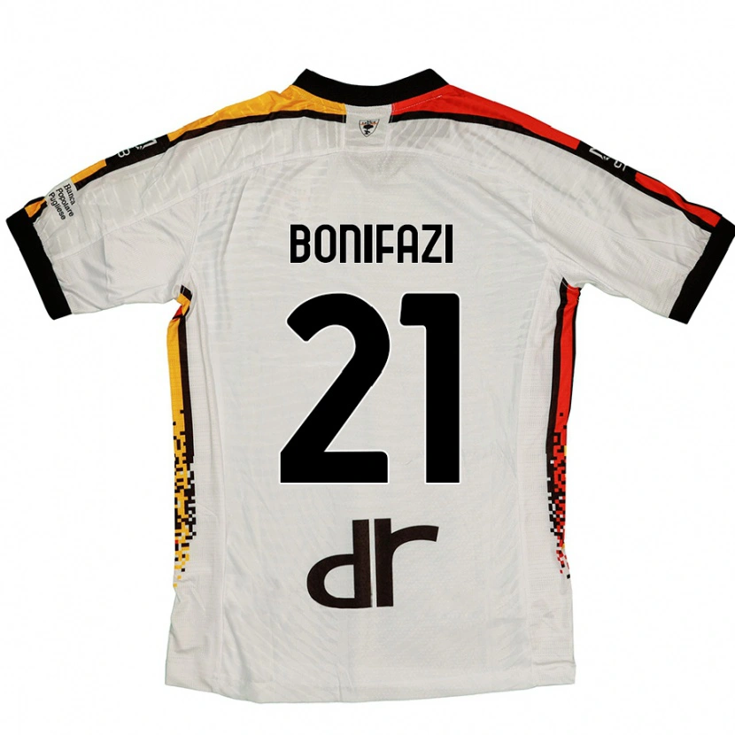 Danxen Donna Maglia Kevin Bonifazi #21 Bianco Nero Kit Gara Away 2024/25 Maglietta