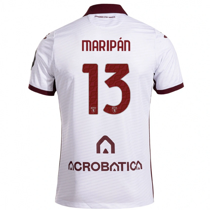 Danxen Donna Maglia Guillermo Maripán #13 Bianco Marrone Kit Gara Away 2024/25 Maglietta