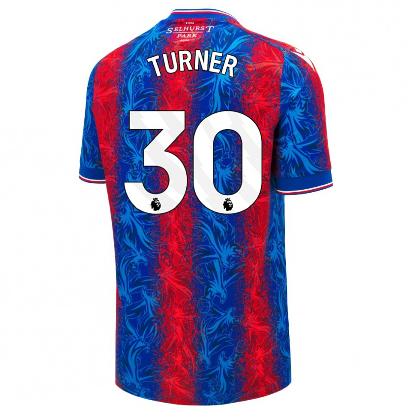 Danxen Donna Maglia Matt Turner #30 Strisce Rosso Blu Kit Gara Home 2024/25 Maglietta