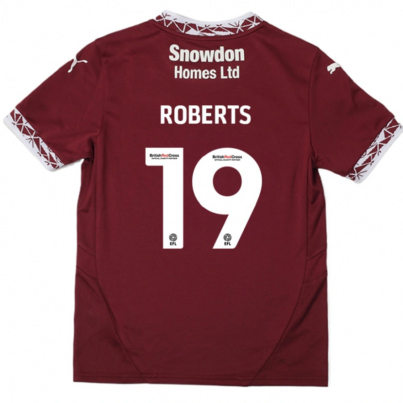 Danxen Donna Maglia Tyler Roberts #19 Borgogna Kit Gara Home 2024/25 Maglietta