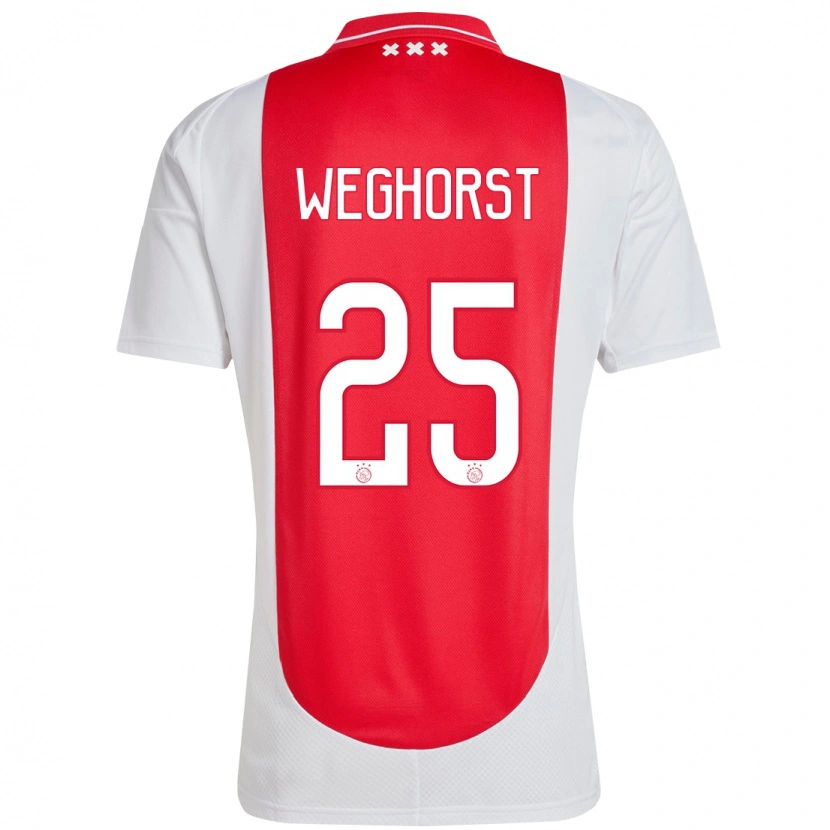 Danxen Donna Maglia Wout Weghorst #25 Rosso Bianco Kit Gara Home 2024/25 Maglietta