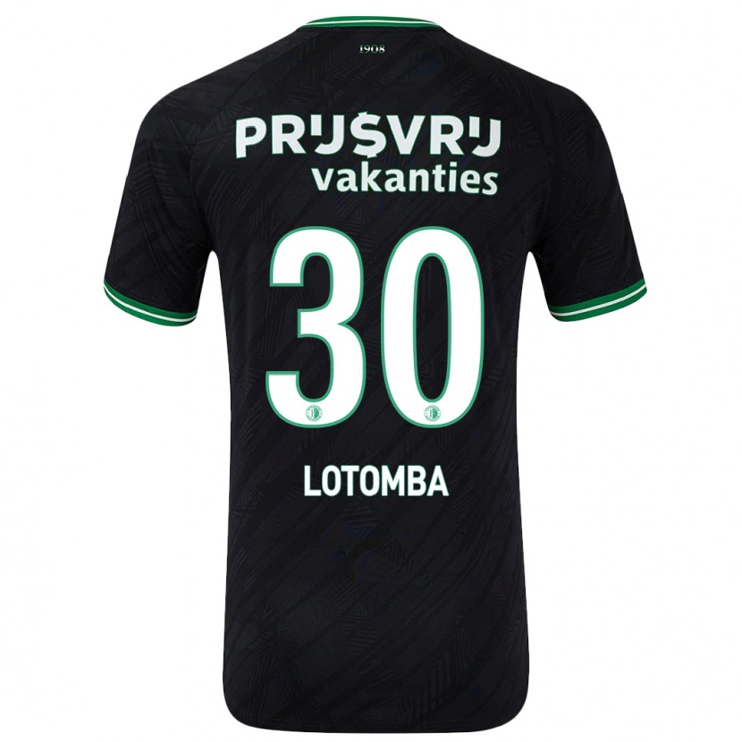 Danxen Donna Maglia Jordan Lotomba #30 Nero Verde Kit Gara Away 2024/25 Maglietta