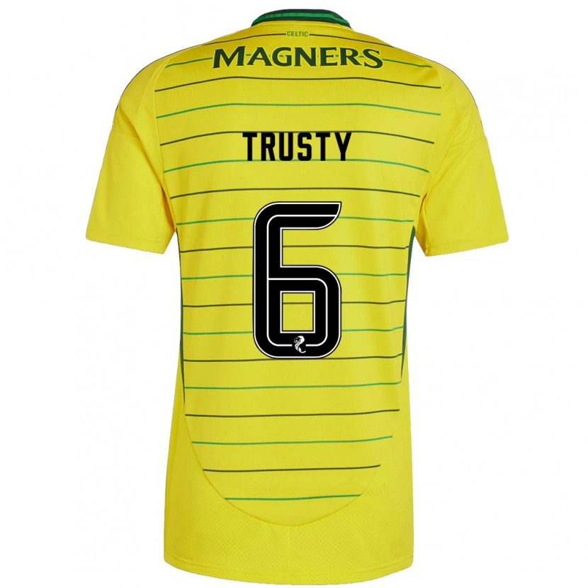 Danxen Donna Maglia Auston Trusty #6 Giallo Kit Gara Away 2024/25 Maglietta