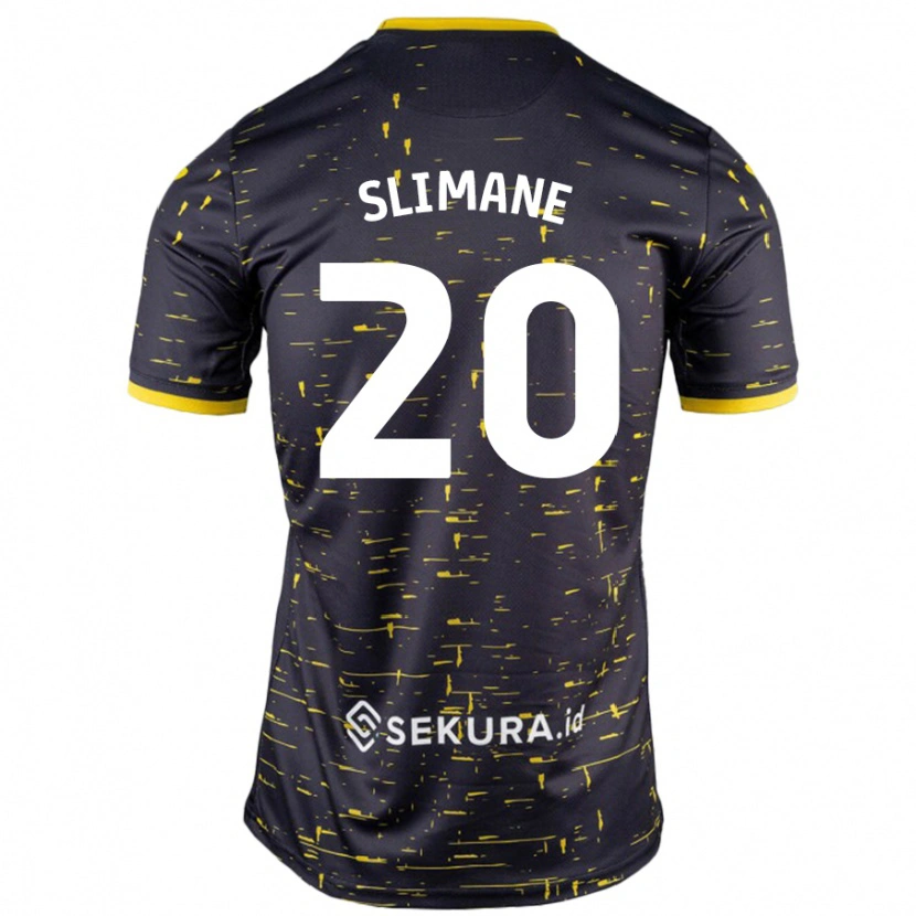 Danxen Donna Maglia Anis Slimane #20 Nero Giallo Kit Gara Away 2024/25 Maglietta