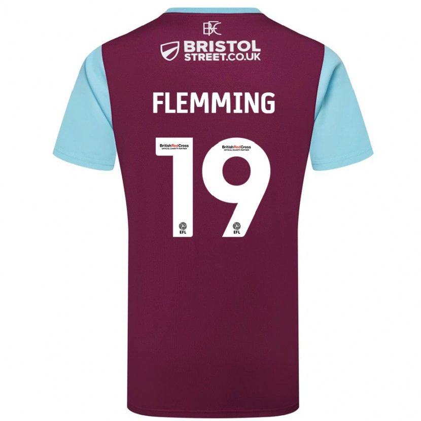 Danxen Donna Maglia Zian Flemming #19 Borgogna Azzurro Kit Gara Home 2024/25 Maglietta
