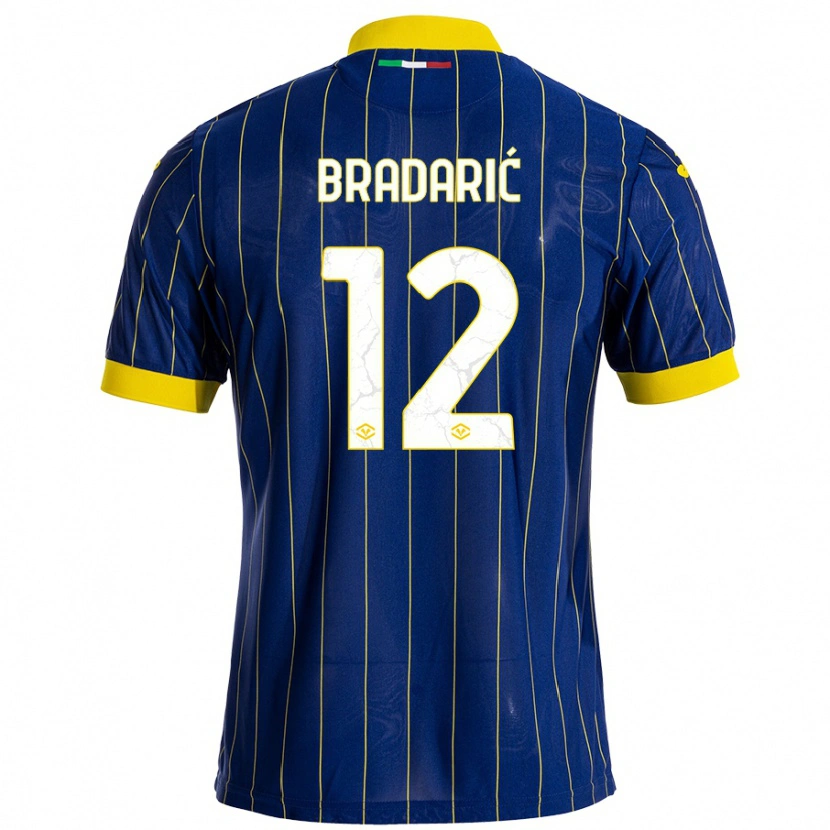 Danxen Donna Maglia Domagoj Bradarić #12 Blu Giallo Kit Gara Home 2024/25 Maglietta