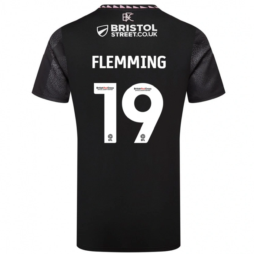 Danxen Donna Maglia Zian Flemming #19 Nero Kit Gara Away 2024/25 Maglietta